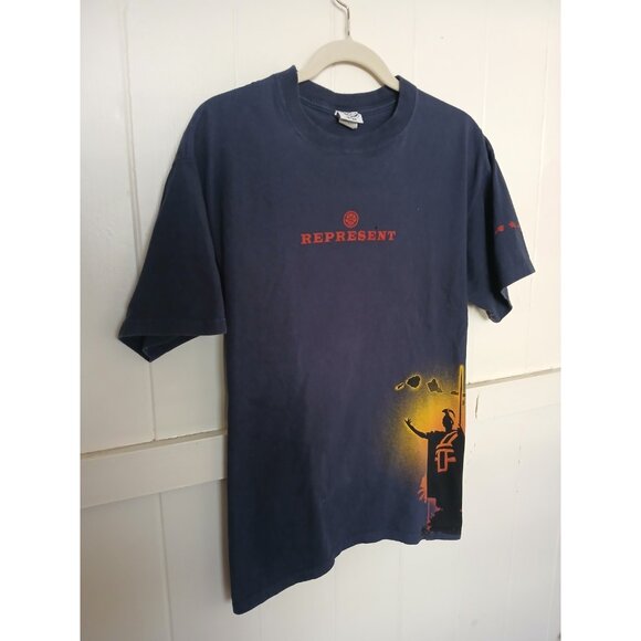 Vintage Y2K Hawaiian Island Creations Mens T-Shirt Large Kamehameha Statue Navy* - Picture 6 of 11